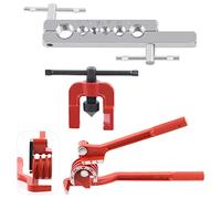 Swpeet Kit 3 pezzi per svasatura automatica doppia e kit assortimento piegatubi 3 in 1 a 180 gradi, strumenti per svasatura linea da 5/8" 5/16" 3/16" 1/4" 3/8" 1/2" e piegatubi in rame 3 in 1 da 1/4