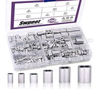 Swpeet, kit assortimento di 250 manicotti in alluminio per cavi e cavi o qualsiasi altra cosa necessiti di un cavo forte