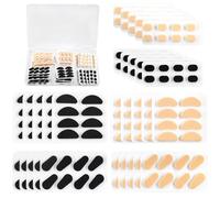 Swpeet Kit assortito di 120 paia di cuscinetti nasali per occhiali in 3 forme (neri e color pelle) da 1,5 mm, cuscinetti nasali autoadesivi anti-scivolo in spugna, nasali elastici e sottili