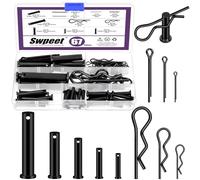 Swpeet Kit assortito di 67 perni in 5 misure con coppiglia, perni a testa piatta a foro singolo, perni R, forcine, coppiglia, perni di fissaggio per foro di montaggio