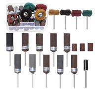 Swpeet Kit assortito di levigatrici a tamburo da 18 pezzi, 10 pezzi con gambo da 3/32 ", 180-2000 grit, 4 ruote per lucidatura a grana 120-400, 1 mandrino a tamburo con 3 tamburi di sabbia a grana 80