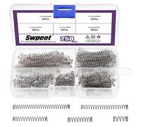 Swpeet Kit assortito di molle a compressione in 5 misure, mini molle di prolunga in acciaio inox, per riparazioni in negozio e casa, lunghezza da 1 a 5 cm, diametro 0,4 cm, lunghezza 10 mm - 50 mm
