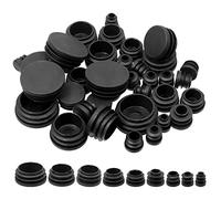 Swpeet Kit assortito di tappi rotondi in plastica per tubi, 180 pezzi, 9 misure 15/32", 11/20", 3/5", 3/4", 9/10", 1", 1-1/5", 1-1/5", 1-1/4", 1-1/2", colore: nero Bing Post End Cap per Protezione per