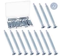 Swpeet Kit assortito di viti autofilettanti a testa esagonale svasata autofilettante per mobili, in acciaio al carbonio zincato, M7 x 70 mm, 40 pezzi