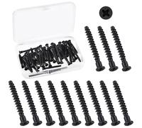 Swpeet Kit assortito di viti autofilettanti a testa svasata autofilettante per mobili, in acciaio al carbonio zincato, M5 x 40 mm, 50 pezzi