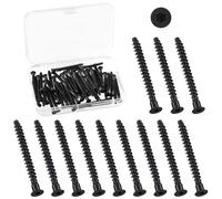 Swpeet Kit assortito di viti M5 x 50 mm in acciaio al carbonio zincato nero, 50 pezzi, viti di collegamento autofilettanti per montaggio e montaggio