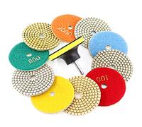 Swpeet, kit di 11 dischetti per lucidatura diamantati, 10 pezzi da 7.6 cm, kit per lucidatura a secco o a umido, con 1 cuscinetto di supporto giallo da 7.6 cm per granito, marmo, quarzo, lucidatura