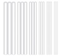 Swpeet Kit di 30 aste di tasselli in acrilico bianco, diametro 3 mm, 4 mm, 5 mm, 6 mm, 8 mm, 10 mm, lunghezza 300 mm, asta rotonda in acrilico trasparente, per modellismo, artigianato fai da te