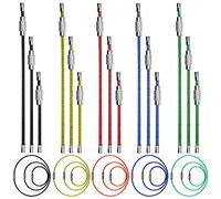 Swpeet Kit di 45 portachiavi in filo metallico, 5 colori e 3 misure, anelli portachiavi da 2 mm, con connettore in acciaio inox, per etichette identificative bagagli da escursionismo, 10,2 cm, 15,2