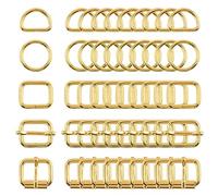 Swpeet - Kit di 50 fibbie metalliche, 5 stili, oro, 1 Inch