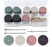Swpeet Kit di 52 ruote per lucidatura, 40 pezzi in 4 colori misti in gomma siliconica + 12 mandrini, perfette per utensili rotanti