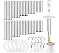 Swpeet Kit di 60 campanelli a vento con filo da 91,4 m e ganci girevoli