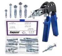 Swpeet Kit di ancoraggio con bullone a levetta e cavo per appendere oggetti pesanti sul muro a secco 19Pcs 5Sizes M4 M5 M6 zincato acciaio al carbonio Cave Drive Wall Anchor con Wall Anchor