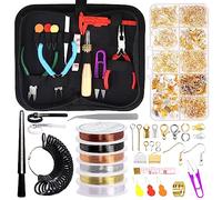 Swpeet Kit di forniture per la creazione di gioielli da 949 pezzi con strumenti per la creazione di gioielli, 3 tipi di pinze per gioielli, 6 fili colorati per gioielli e 20 stili di risultati di