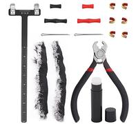 Swpeet Kit di strumenti per tiro con l'arco da 17 pezzi, pinza per fibbia per tiro con l'arco, set per tiro con l'arco, righello quadrato a forma di T, cera per stringhe di arco, silenziatore per