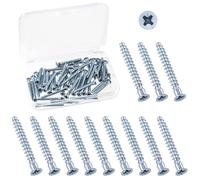 Swpeet Kit di viti autofilettanti autofilettanti per mobili, in acciaio al carbonio zincato, M5 x 40 mm, 50 pezzi, M5 x 40 mm, per montaggio e montaggio