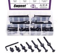 Swpeet - Kit di viti per culla con attacco esagonale, 120 pezzi, M6 × 20/30/40/50/60/70/80 mm, per culla e bulloni, con 1 chiave a brugola, perfetto per mobili, culle, viti per culle