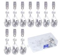 Swpeet Pesi per tovaglia in cristallo (10 pezzi) con kit di clip in metallo, quadrato, in vetro, antivento, per picnic all'aperto, pesante, per tutte le stagioni, stile moderno