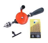 Swpeet potente Speedy mano trapano 1/10,2 cm capacità con 13PCS set di punte per trapano, mini trapano a mano manuale ¼ con design finemente in acciaio INOX
