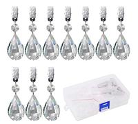 Swpeet Set di 10 pesi per tovaglia con 10 clip in metallo, vetro cristallo a goccia per tavolo da picnic, tovaglia pesante all'aperto