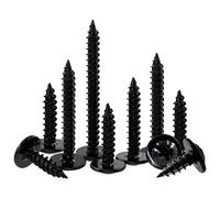 Swpeet, set di 120 viti Phillips a testa bombée modificata #8 x 1,5 cm in acciaio al carbonio placcato fosfato nero per plastica, legno, materiali morbidi