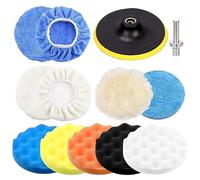 Swpeet Set di 13 cuscinetti per lucidatura da 17,8 cm, kit di cuscinetti per lucidatura auto, tamponi in schiuma per lucidatura a cera, per trapano elettrico domestico e lucidatrice automatica con