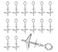 Swpeet Set di 15 viti a levetta M6 × 70 mm Eye Bolt e dadi ad ala con dadi a strega, set di rondelle, set di rondelle, Heavy Duty Farfalla ribaltabile, ganci per appendere oggetti pesanti