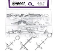 Swpeet Set di 18 bulloni a occhiello M4 M5 M6 e kit di dadi ad alette con dadi esagonali, rondelle, kit di ancoraggi a farfalla resistenti per appendere oggetti pesanti su cartongesso