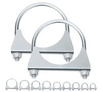 Swpeet - Set di 2 morsetti a U galvanizzati da 3,76 mm, morsetti universali resistenti a U, ideali per tubi di punta