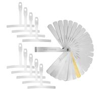 Swpeet Set di 2 strumenti per liutaio per chitarra, con calibro per raggio sottoricarda, spessimetro a 32 lame, strumento di misurazione del calibro per chitarra, in acciaio a doppia marcatura metrica
