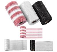 Swpeet Set di 3 rotoli da 6 pollici, con glitter metallici, in tulle, per progetti fai da te, ghirlande, decorazioni per feste, wrapping Craft