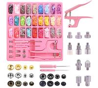 Swpeet Set di 300 bottoni a pressione in plastica e metallo senza cuciture T3/T5/T8 per cucito, vestiti, bavaglini, impermeabili