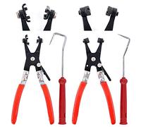 Swpeet Set di 4 pinze per fascette stringitubo, tra cui 2 pinze a croce e a fascia piatta, con 2 ganci per la rimozione del tubo, perfette per l'installazione di tubi flessibili di radiatori bassi
