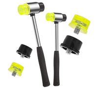 Swpeet Set di 6 mazzetti a doppia faccia con martello morbido, 25 mm 35 mm a doppia testa in plastica e gomma con 4 pezzi di ricambio, piccolo martello in gomma per gioielli in legno