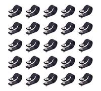 Swpeet - Set di 60 clip per cavi in nylon di plastica di tipo R, per fissaggio a vite, in nylon, con 60 viti per la gestione dei fili, colore: Nero