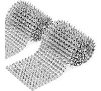 Swpeet Set di borchie da cucire in argento da 2 metri con punto a punta, rivetti a forma di albero a cono e rivetti a punta, con retro piatto, punk, rock, per abiti in stile, decorazione fai da te