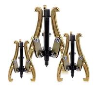 Swpeet Set di estrattori di ingranaggi a 3 ganasce da 3 pezzi, kit di estrattori a 3 ganasce da 7,6 cm 10,2 cm 15,2 cm in oro per la rimozione di pulegge, cuscinetti e volani, kit di strumenti di