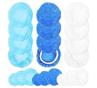 Swpeet Set di tamponi lucidanti in 3 materiali da 12 a 15 cm, 4 pezzi in microfibra di pile di corallo di lana non tessuto per auto, in morbida microfibra per lucidatura del cofano, kit di coperture