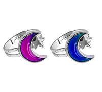 swqfzki Anelli dell'umore 2 pezzi a forma di cuore e tartaruga dinosauro unicorno cavallo anello cambia colore occhi emozione anello farfalla luna e stella anelli umore misura regolabile per donne