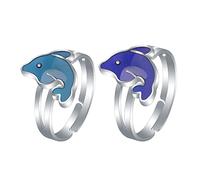 swqfzki Anelli dell'umore 2 pezzi a forma di cuore e tartaruga dinosauro unicorno cavallo anello cambia colore occhi emozione anello farfalla luna e stella anelli umore misura regolabile per donne