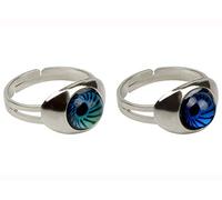 swqfzki Anelli dell'umore 2 pezzi a forma di cuore e tartaruga dinosauro unicorno cavallo anello cambia colore occhi emozione anello farfalla luna e stella anelli umore misura regolabile per donne