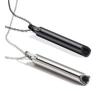 SWRCEYJH 2 Pezzi Collana Consapevole Antistress Set, Collana Respirazione in Acciaio Inossidabile Collana Stress,Collana per L'Ansia per Meditazione, Rilassamento, Panico