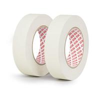 SWRT Nastro adesivo per mascheratura da 2,5 cm, confezione da 2 rotoli di nastro coprente beige per uso generico, 2,5 cm x 50 m x 2 rotoli (100 m totali)