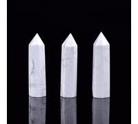 SWRVVMJDTN 1pc Crystal Hexagonal Column Crystal Point Wand Stone Study Room Decoration Craft Ornaments (Color : Howlite)