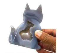 SWRVVMJDTN Beautiful Agate Geode Gifts Cats Statue Hand Carved Animals Crystals Slice Craft Stones And Crystal