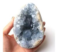 SWRVVMJDTN Celestite Crystal Druzy Cluster Sky Blue Geode Home Decor Ornaments (Color : 590-610g)
