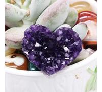 SWRVVMJDTN Stone Heart Shaped Amethyst Quartz Crystal Cluster Geode Stone Collection Home Decor Valentine's Day Gift(3-4cm)