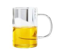 Swtgaah Tazza trasparente con vista montagna in vetro per la separazione di tè e acqua, tazza da tè 500/350 ml, tazza da tè in vetro borosilicato, set di tre pezzi, tazza con vista montagna (500 ml