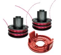 SWTHM AL-KO 112966 - Bobina di ricambio per decespugliatore, diametro 0,63 cm e tappo di ricambio RS0010, adatta per GTE 350, GTE450, GTE550-4003718045727 (2 bobine e 1 tappo)