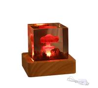 SWTHM - Lampada da tavolo a forma di nuvola di fungo 3D, bomba atomica, lampada da tavolo a esplosione nucleare, atmosfera per decorazione di novità (piccola)